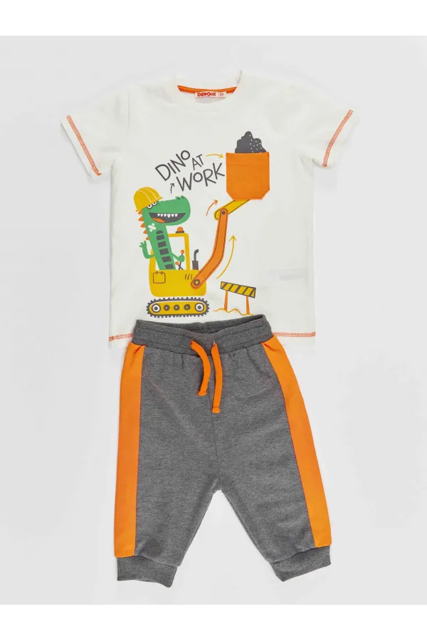 Dino At Work Boys' T-shirt and Capri Shorts Set