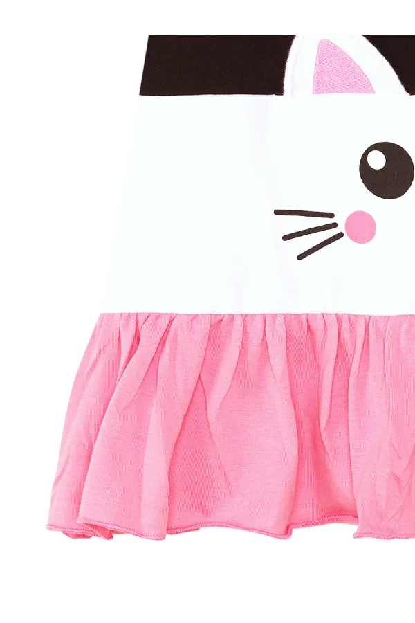 Robe à volants Chat Blanc pour fille