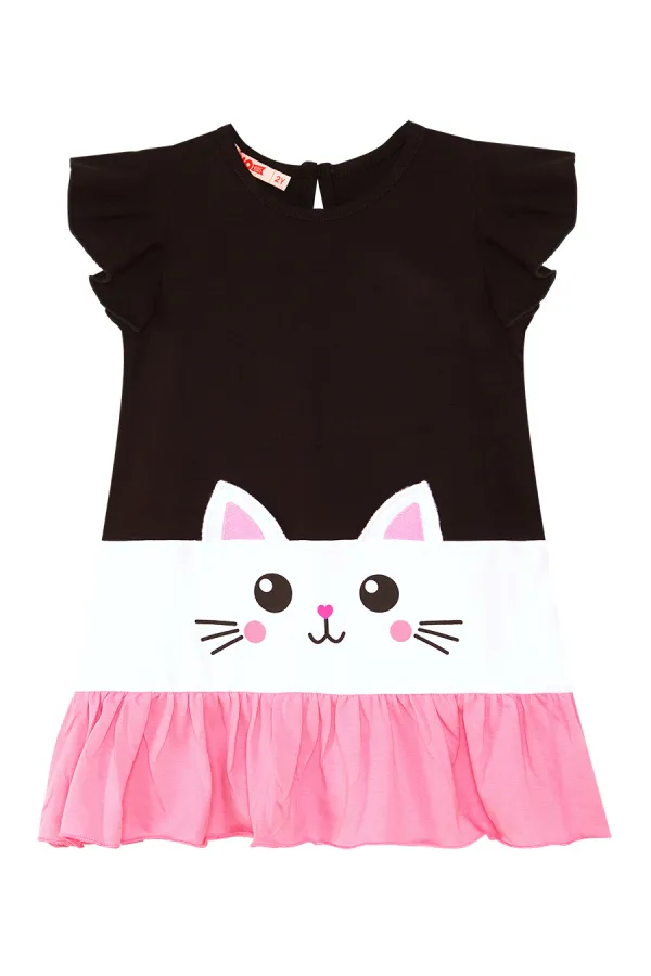 Robe à volants Chat Blanc pour fille