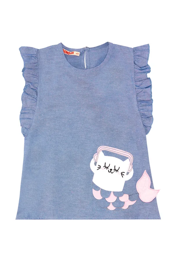 Deniz Kedisi Kız Çocuk Tunik Tayt Takım