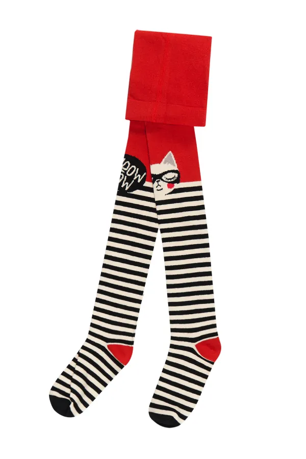 Miyav Pow Kız Çocuk Dantelli Çorap