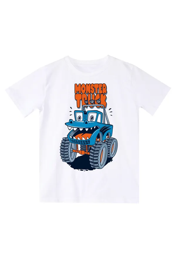 Monster Truck Erkek Çocuk T-shirt Kapri Şort Takım