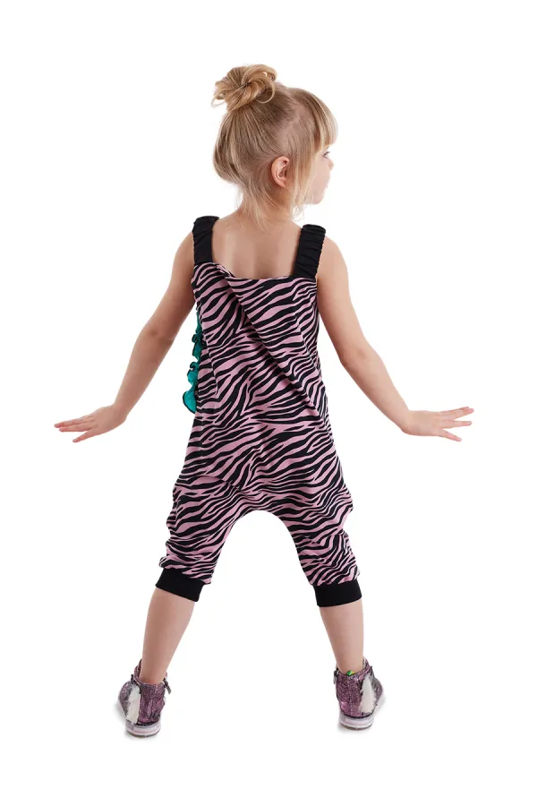 Zebra Ruffled Girl's Jumpsuit