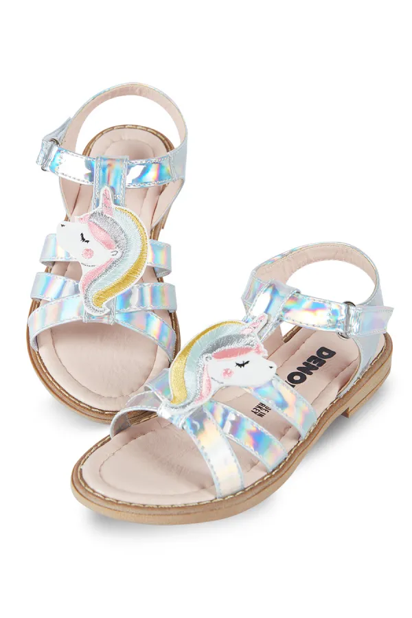 Tek boynuzlu at kız çocuk sandaleti