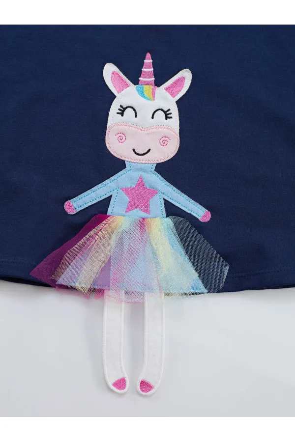 Robe bleu marine Lilycorn pour fille