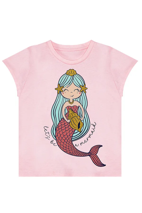 Ensemble T-shirt et short pour fille sirène