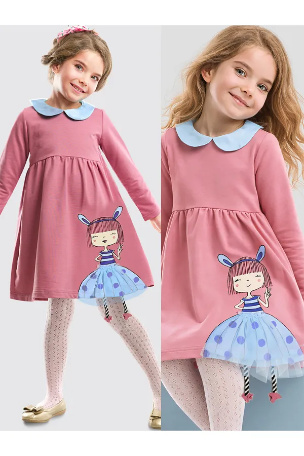 Robe rose de fille lapin