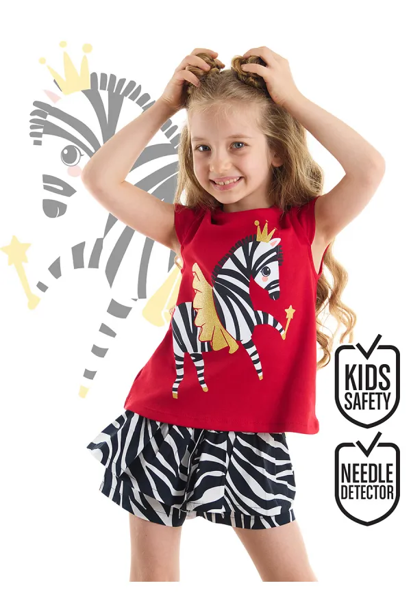 Ballerina Zebra Girl's T-Shirt and Shorts Set