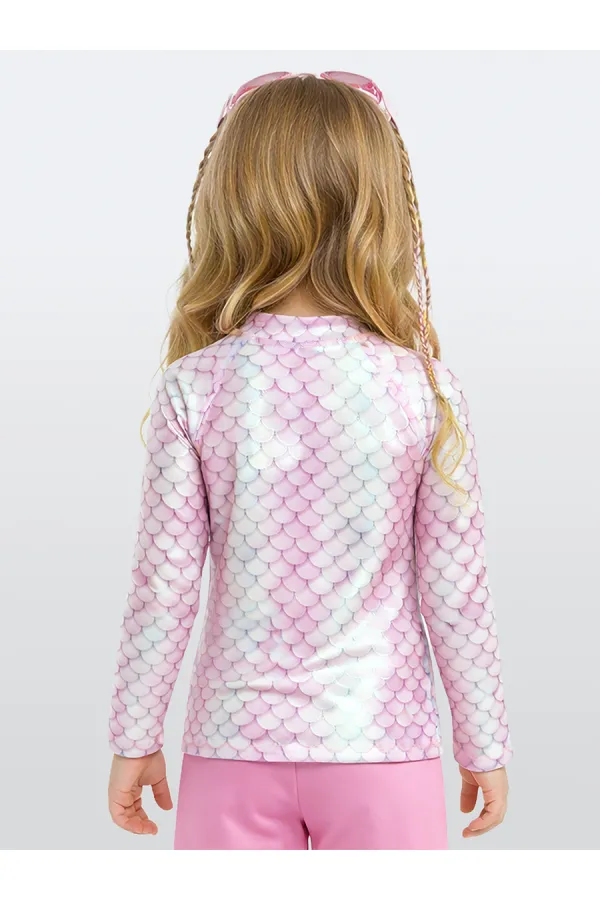 UV Korumalı Deniz Kızı Kız Çocuk Mayo T-shirt