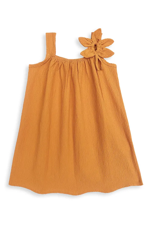 Robe jaune à manches fleuries pour fille