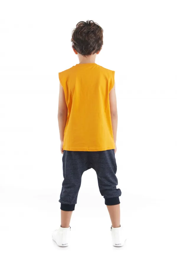 Motocross Erkek Çocuk T-shirt Kapri Şort Takım