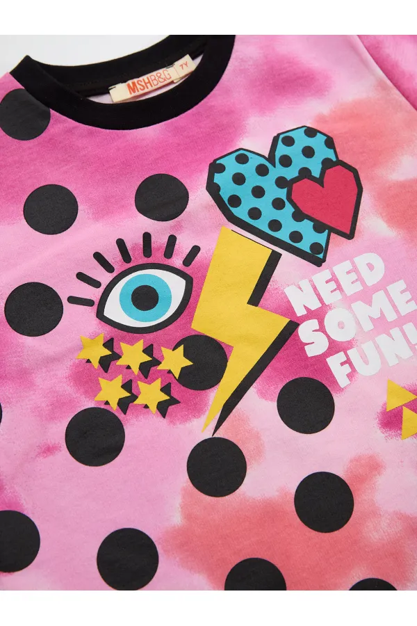 Retro Batik Kız Çocuk T-Shirt Pantolon Takımı