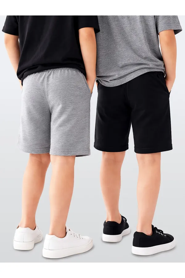 Ensemble short deux pièces noir et gris pour garçon