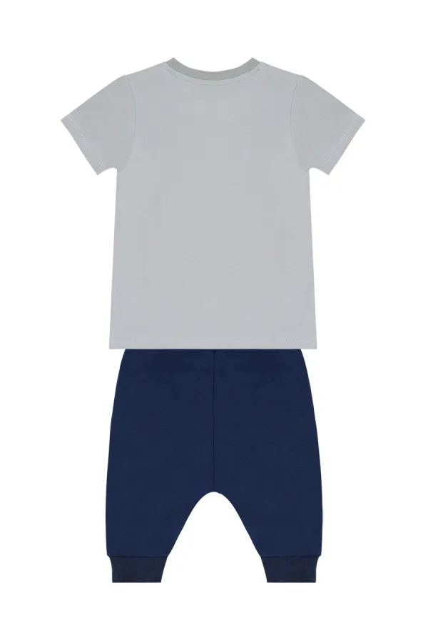 Fermuar Dino Erkek Çocuk T-shirt Kapri Şort Takım