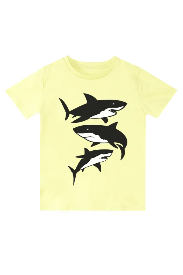 Sharks Erkek Çocuk T-shirt Kapri Şort Takım