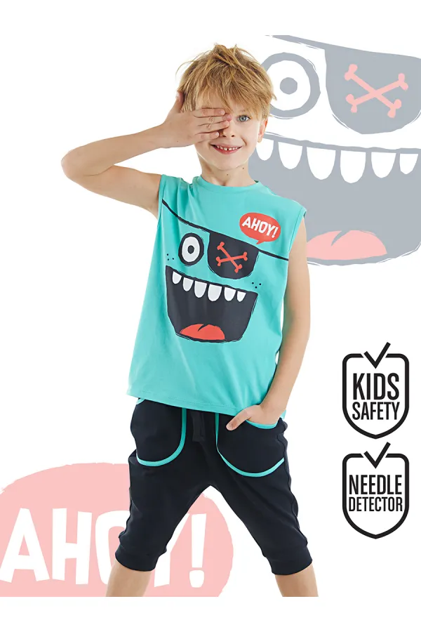 Ahoy Erkek Çocuk T-shirt Kapri Şort Takım