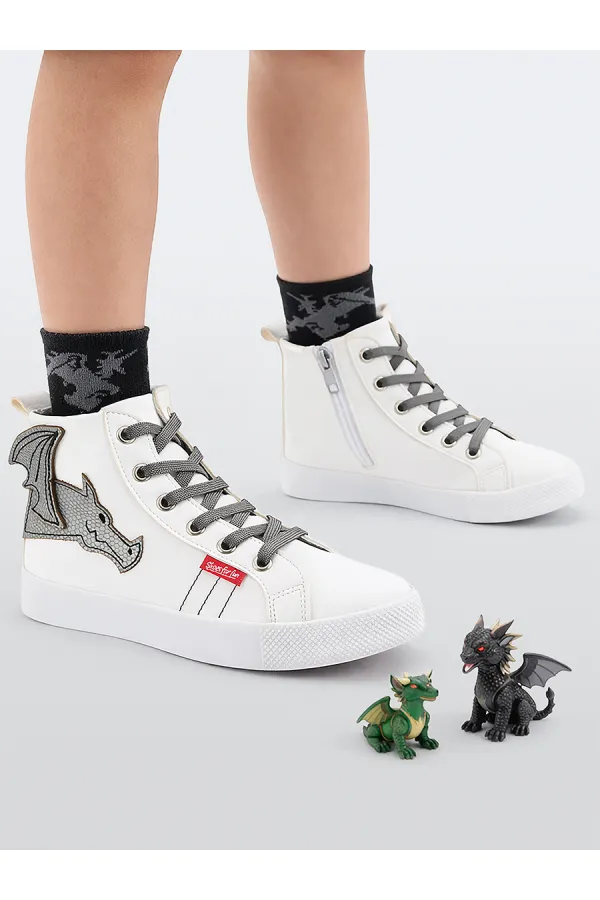 Ejderha Erkek Çocuk Beyaz Spor Ayakkabı Spor Ayakkabı