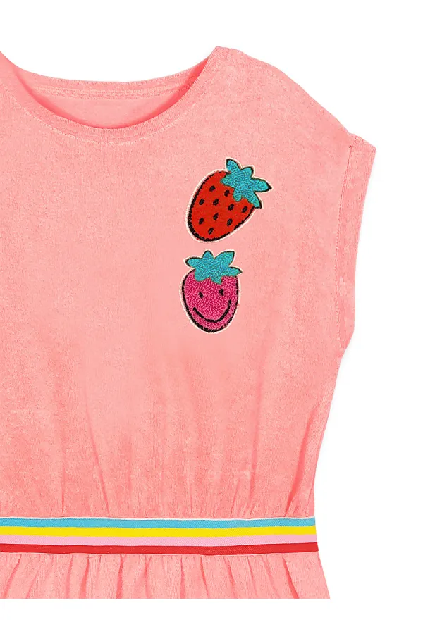 Robe serviette rose fraise pour fille