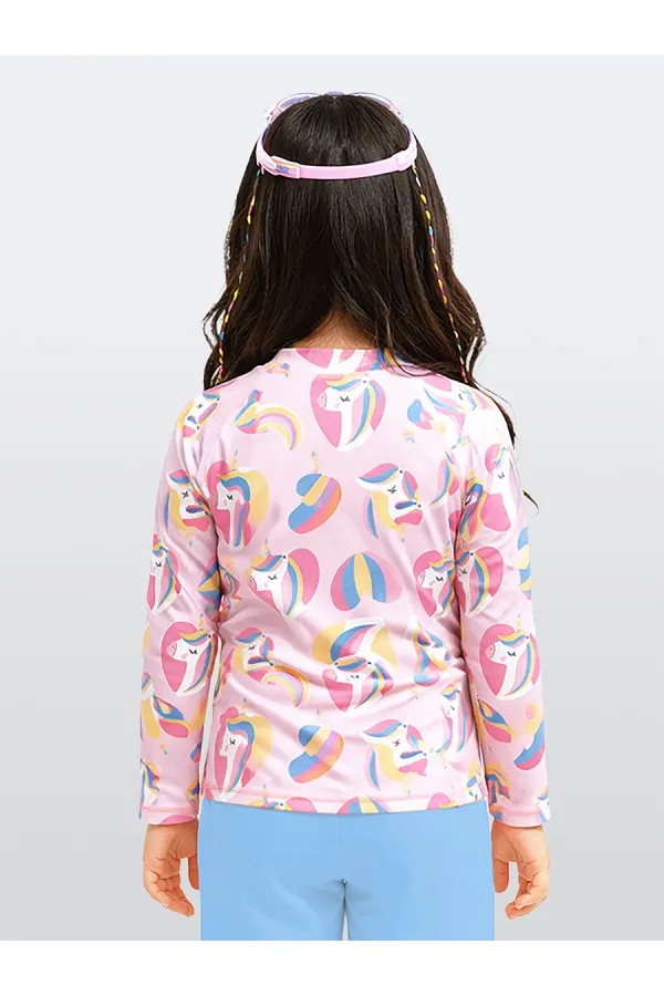 UV Korumalı Unicorn Kız Çocuk Mayo T-shirt
