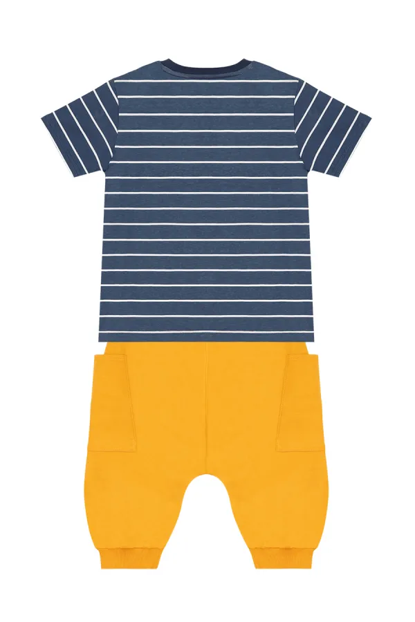 Denizci Dino Erkek Çocuk T-shirt Kapri Şort Takım