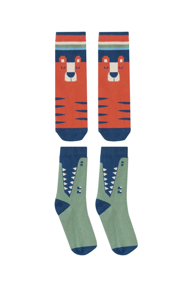 Hayvanlar Erkek Çocuk 2'li Soket Çorap