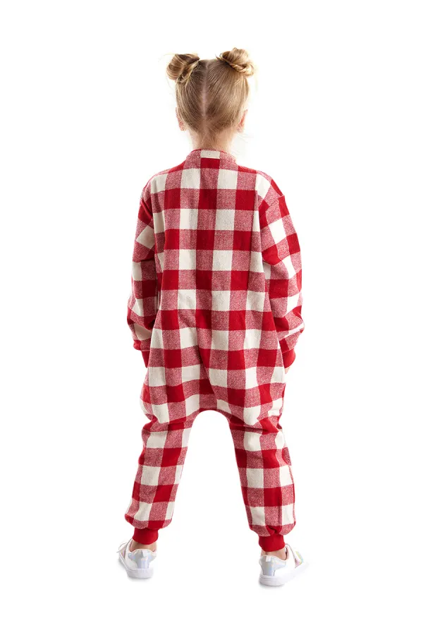 Fox Ekose Kız Çocuk Dokuma Tulum