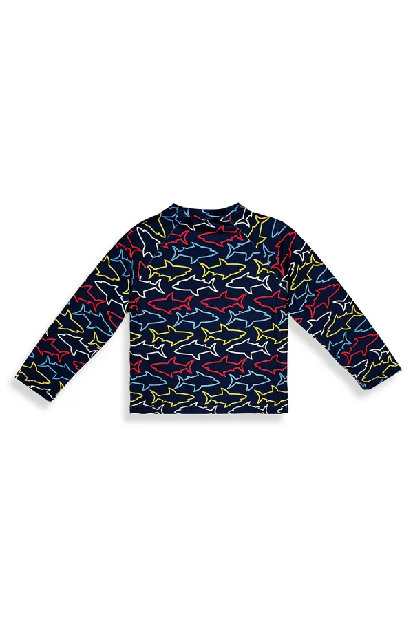 UV Korumalı Köpekbalığı Erkek Çocuk Mayo T-shirt