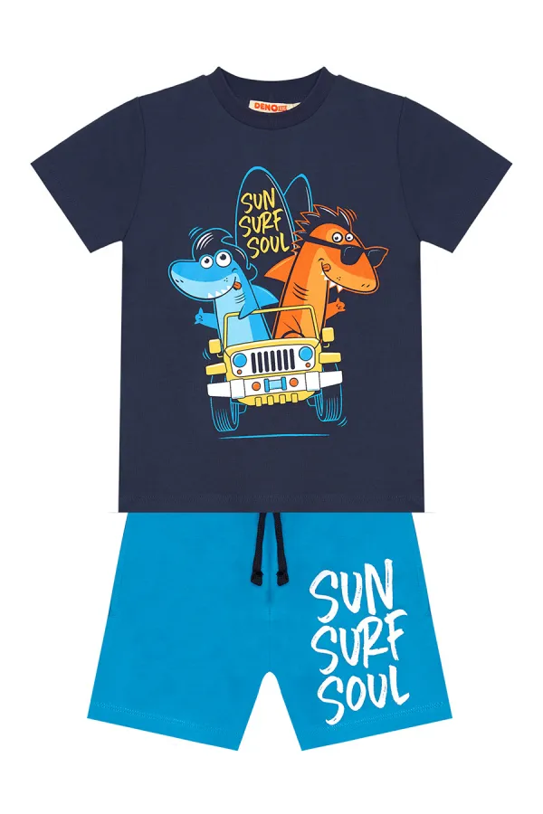 Shark Surf Erkek Çocuk T-shirt Şort Takım