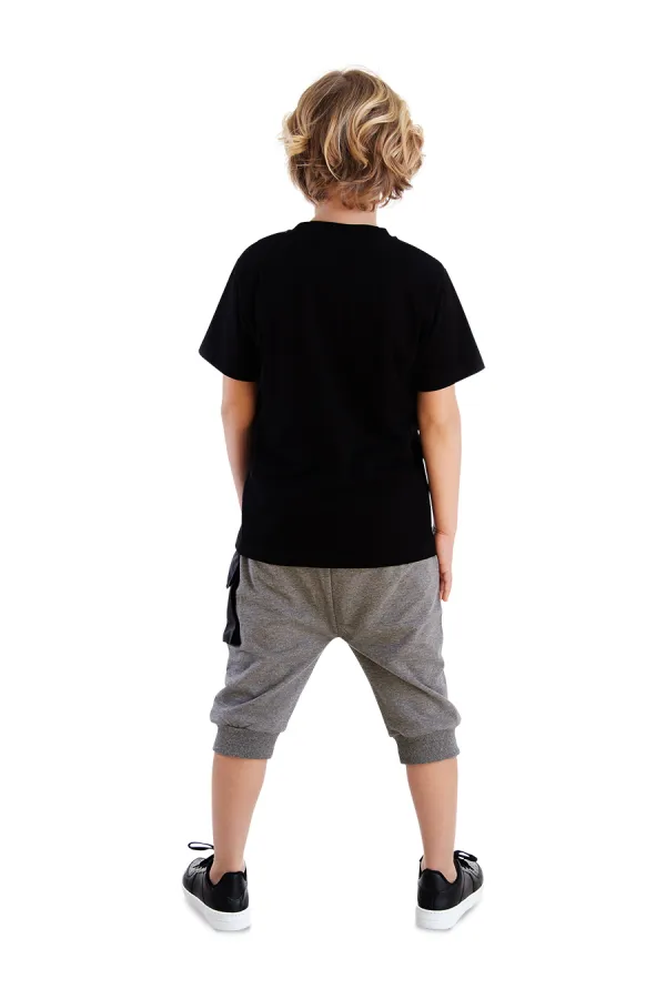 Bisiklet Erkek Çocuk T-shirt Kapri Şort Takım