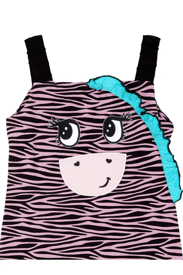 Zebra Ruffled Girl's Jumpsuit