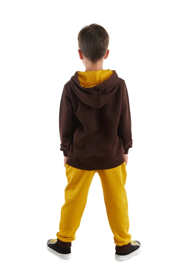 Ensemble de survêtement garçon sur le thème des engins de chantier