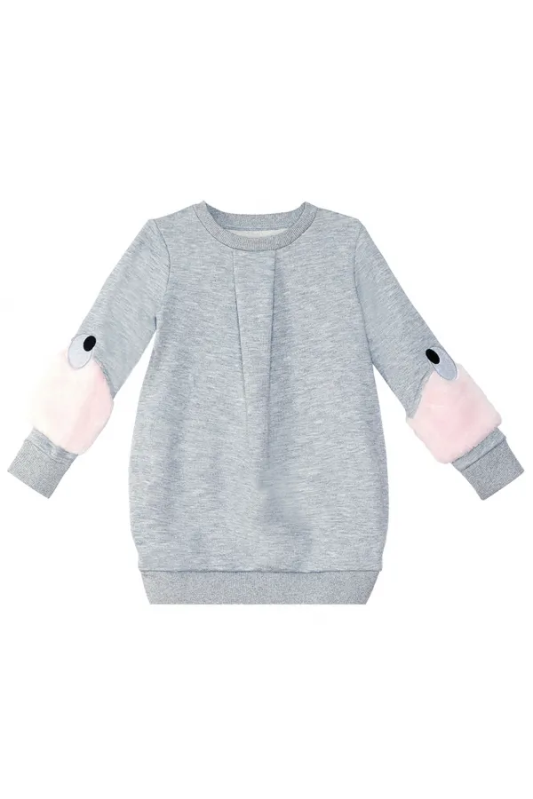 Plush Sleeved Girl's Dress