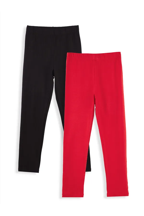 Leggings noirs et rouges pour filles (lot de 2)