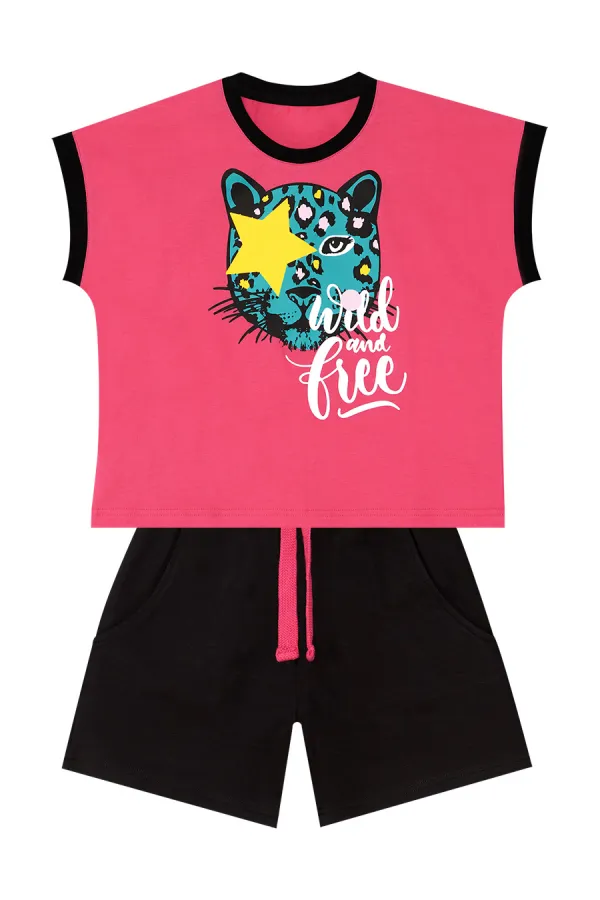 Wild And Free Kız Çocuk T-shirt Şort Takım