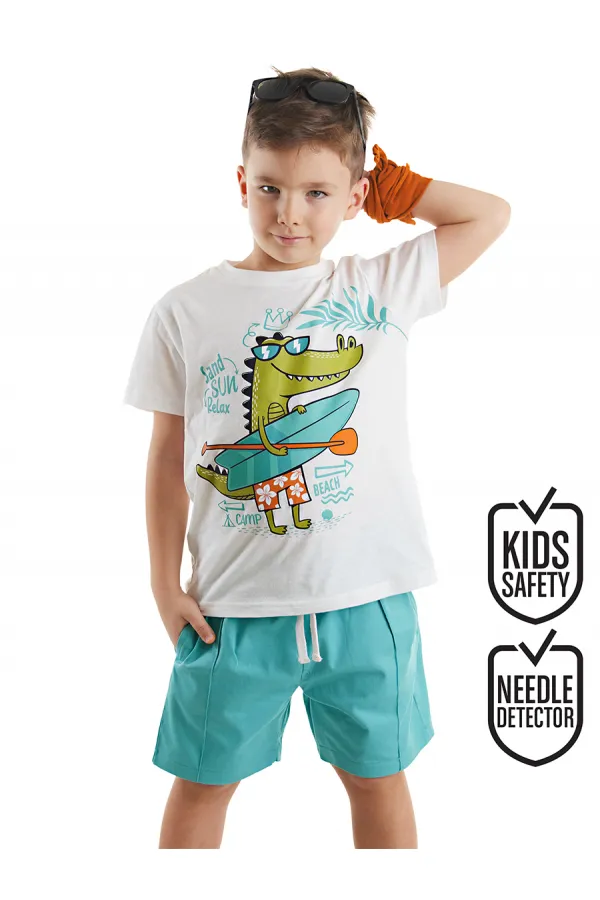 Timsah Erkek Çocuk T-shirt Gabardin Şort Takım