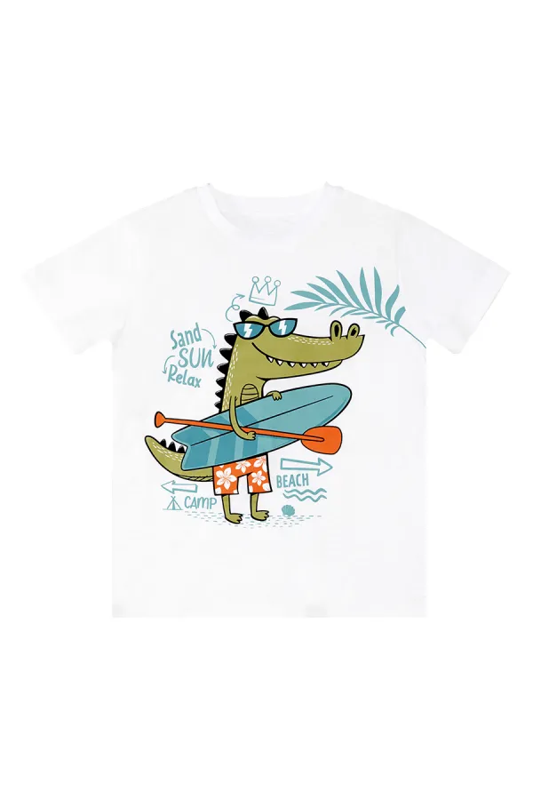 Timsah Erkek Çocuk T-shirt Gabardin Şort Takım