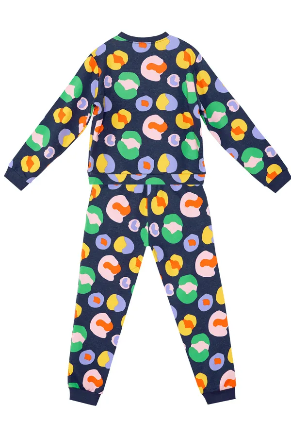 Ensemble de survêtement bleu marine coloré pour filles