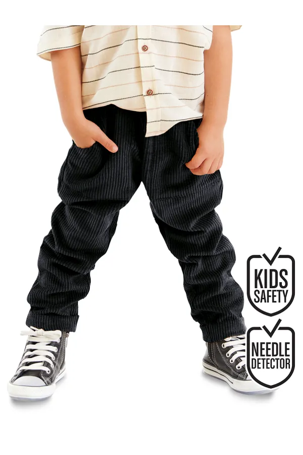 Pantalon en velours côtelé noir pour garçon