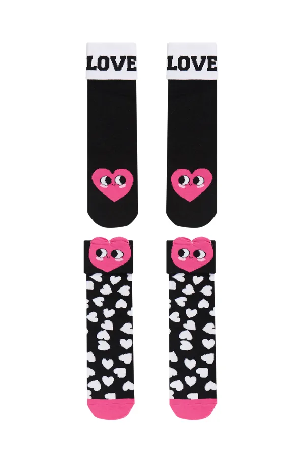 Chaussettes courtes Love Girls' (lot de 2)