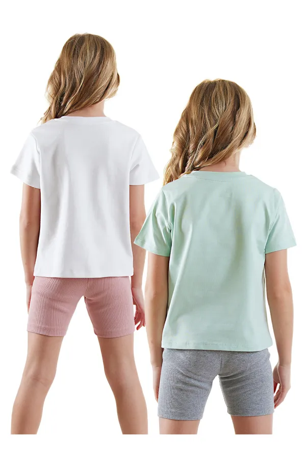 Ensemble pyjama 2 pièces pour fille à fleurs