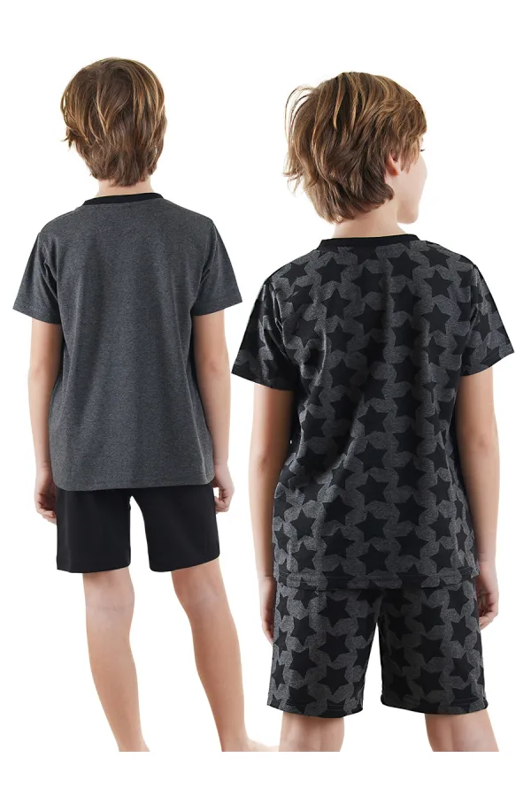 Yıldızlı Dino Erkek Çocuk 2'li Pijama Takımı