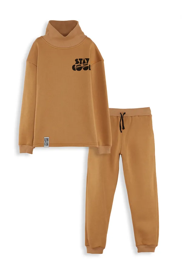 Stay Cool Oversize Boys' Mustard Tracksuit Set