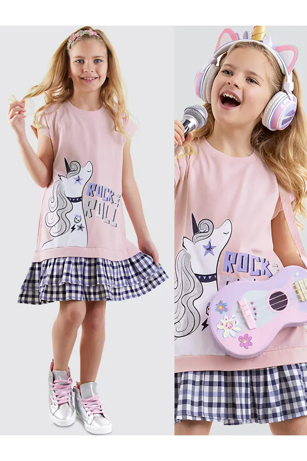 Unicorn Rock Girl's Plaid Dress