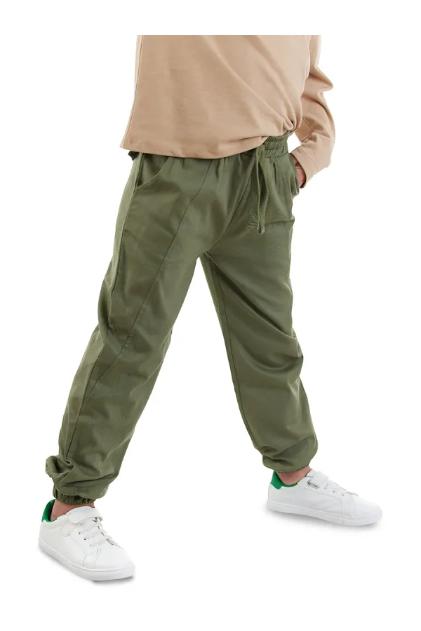 Boys' Stitched Khaki Gabardine Trousers