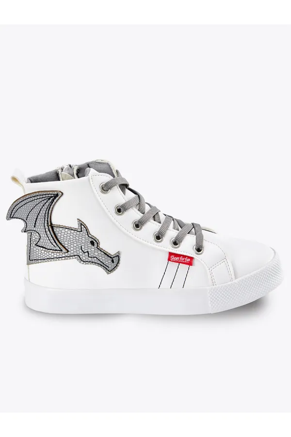 Ejderha Erkek Çocuk Beyaz Spor Ayakkabı Spor Ayakkabı