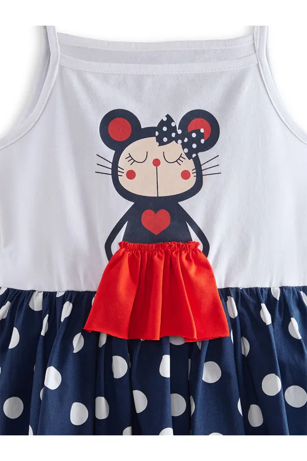 Robe bleu marine à pois Lily pour fille