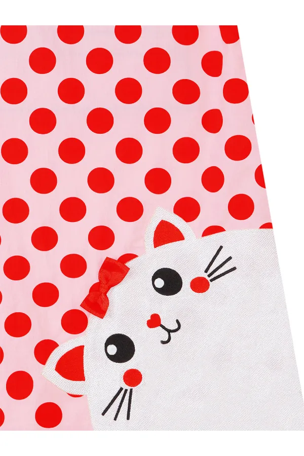 Robe en popeline rose Chubby Cat Girl