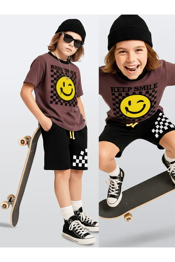 Smile Erkek Çocuk T-shirt Şort Takım
