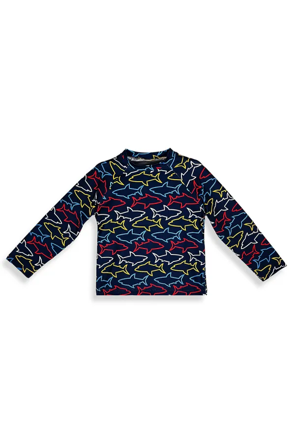 UV Korumalı Köpekbalığı Erkek Çocuk Mayo T-shirt