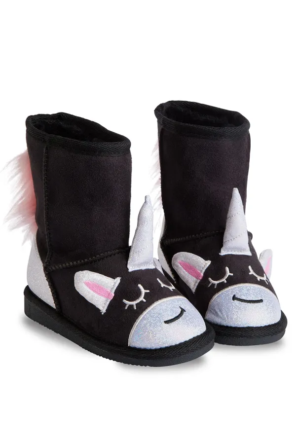 Bottes licorne noires pour fille